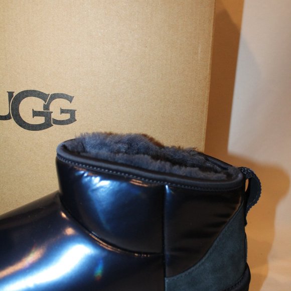 NIB UGG ULTRA MINI WOMEN'S PUFFER PLATFORM METALLIC BLUE BOOTS‎ - Picture 8 of 9